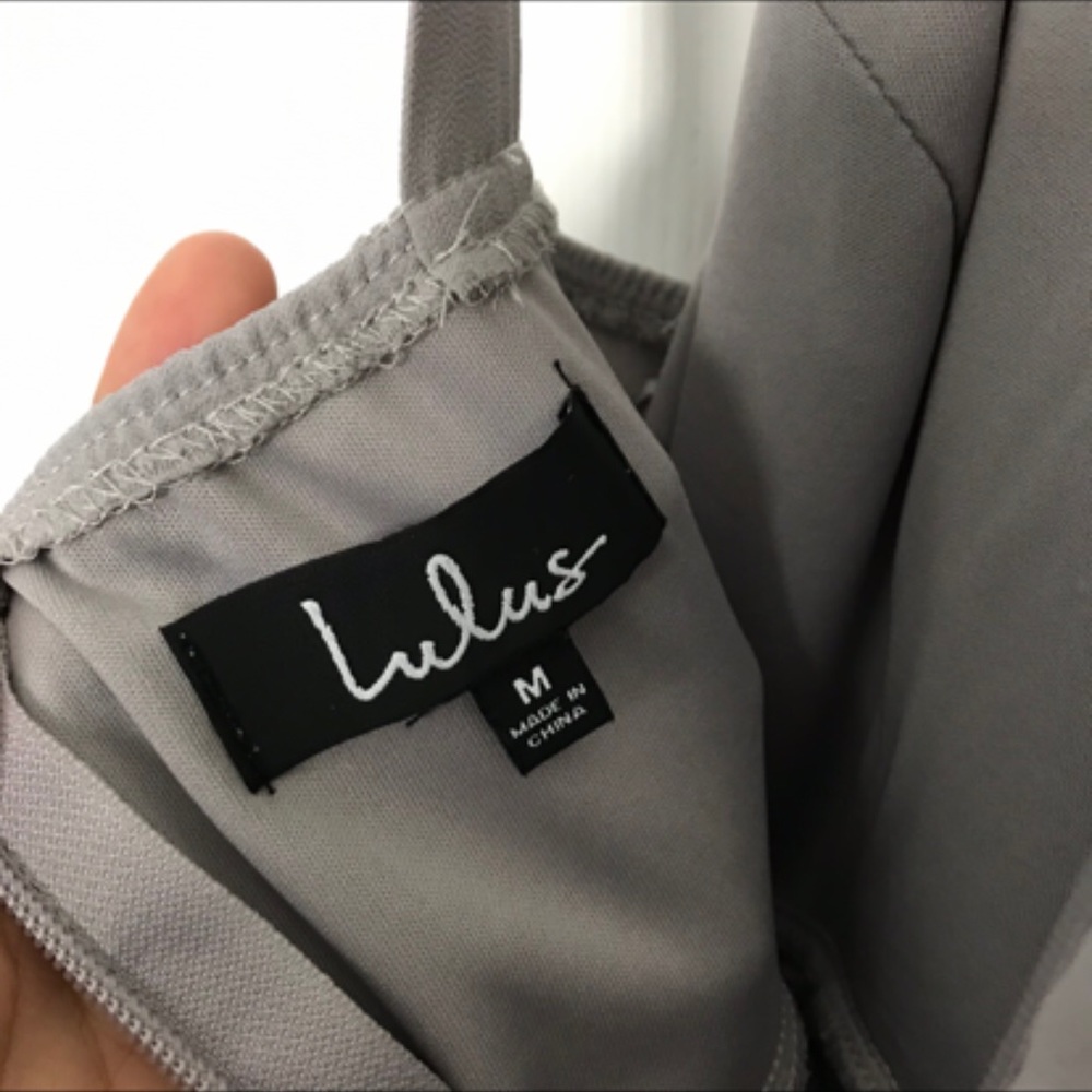 Lulus grey mini dress cross neck - Picture 4 of 4